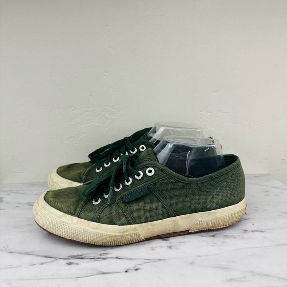 Superga Green Canvas Sneakers Women’s Size 9 - Picture 1 of 11